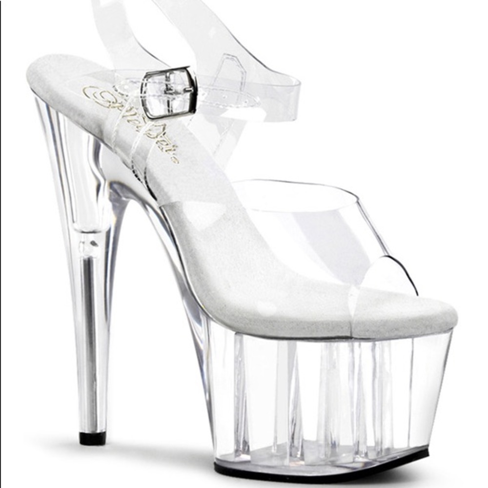 Clear 7inch platform pleaser heels (exotic dance) - Picture 1 of 2
